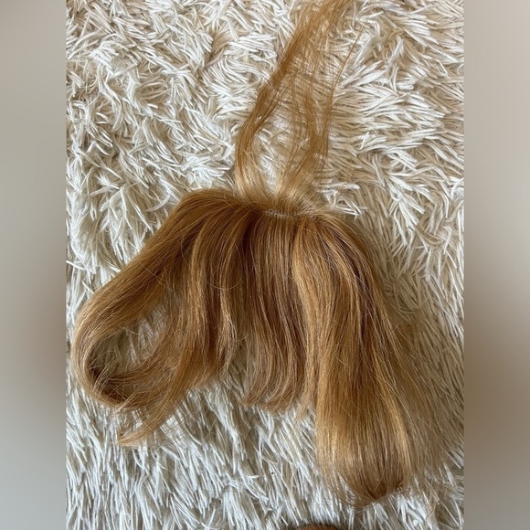 Invisible Frontal Mesh Lace Bangs clip in  strawberry Blonde - Picture 6 of 7
